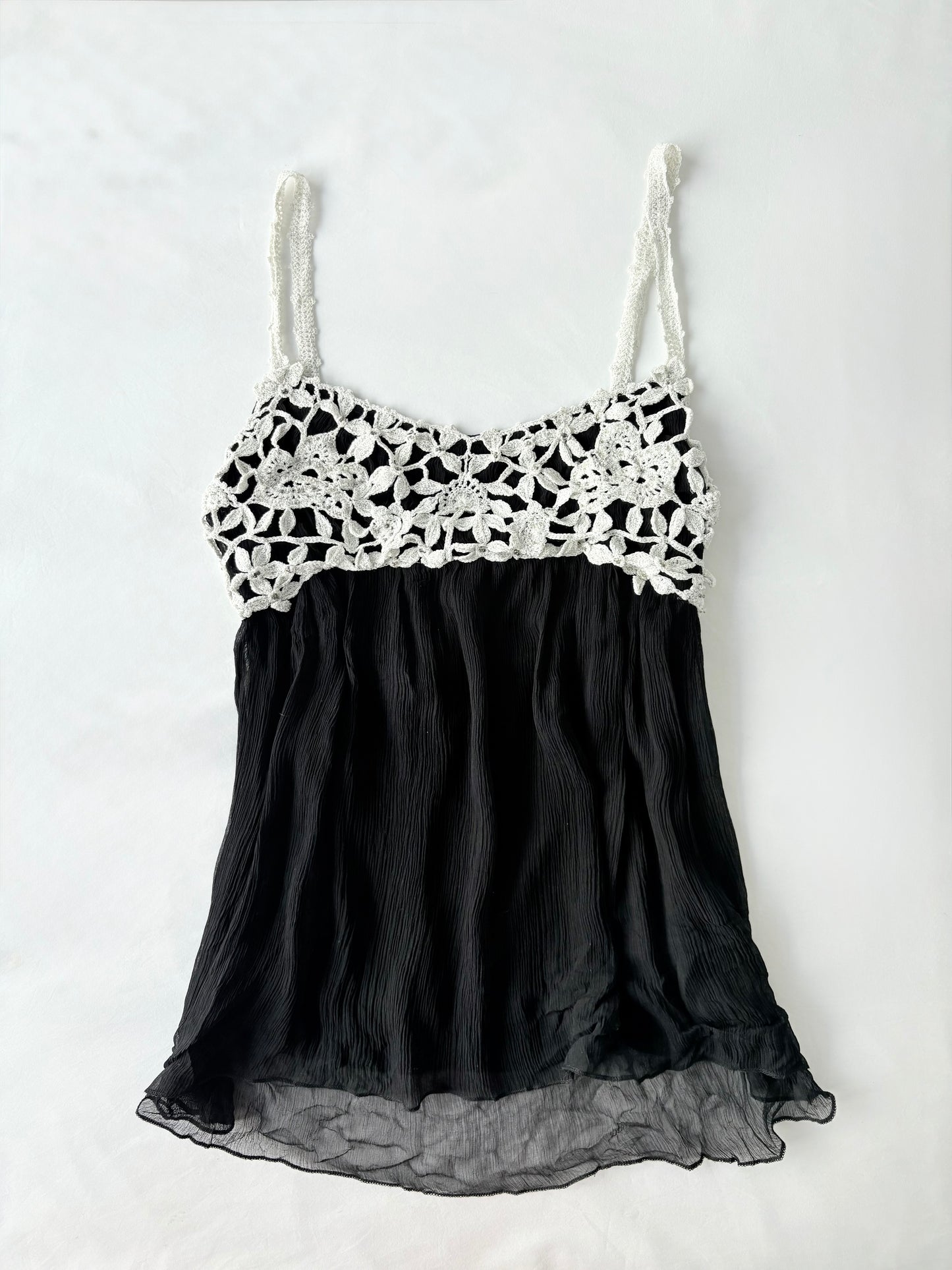 00’s Silk crochet Japanese cami | Size 10