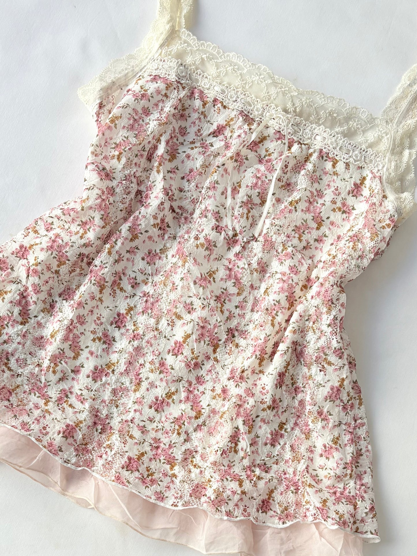 00’s Craccoron pink ditsy floral top | Size 10