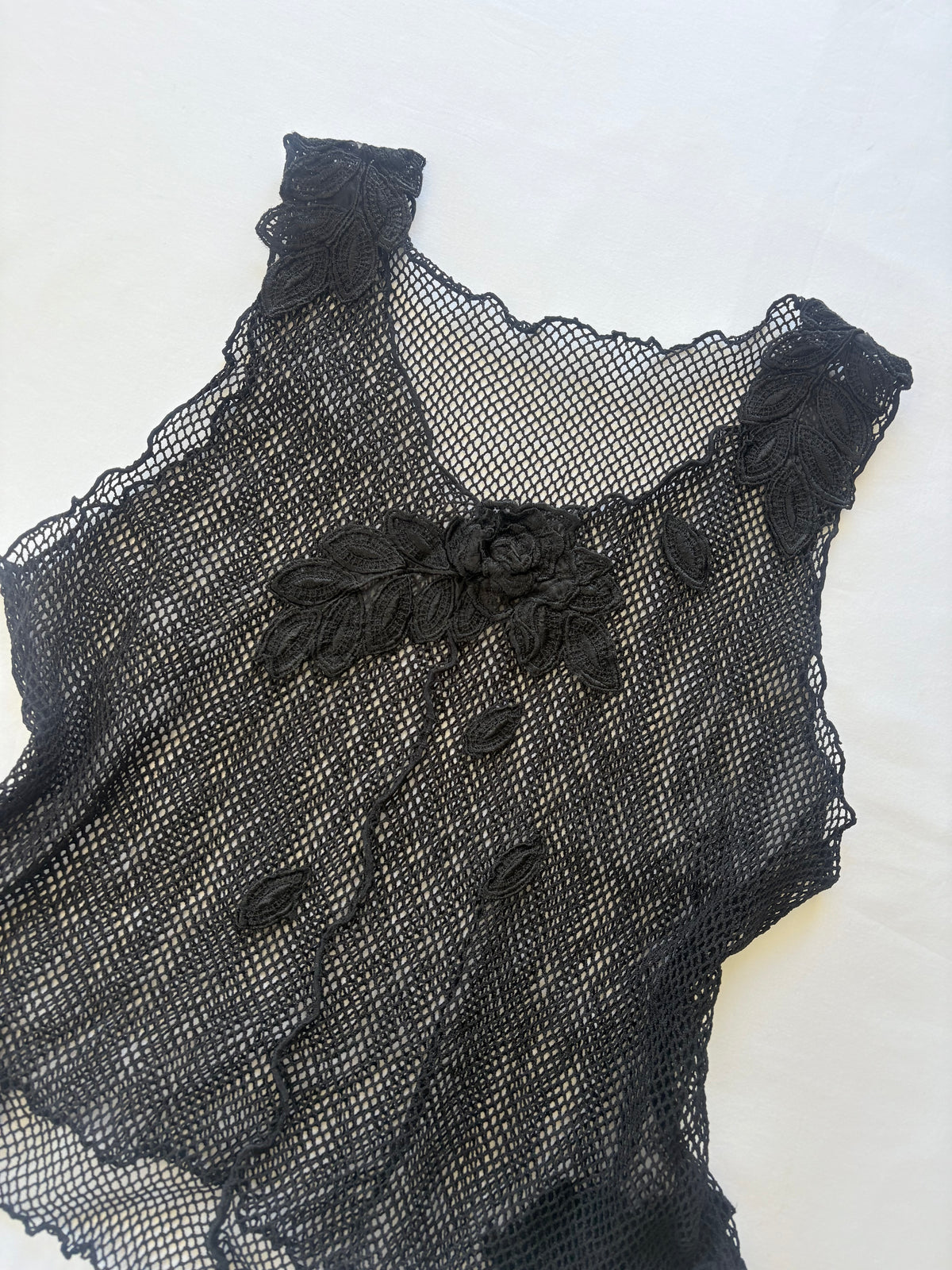 00’s Leaf embroidered knit top | Size large