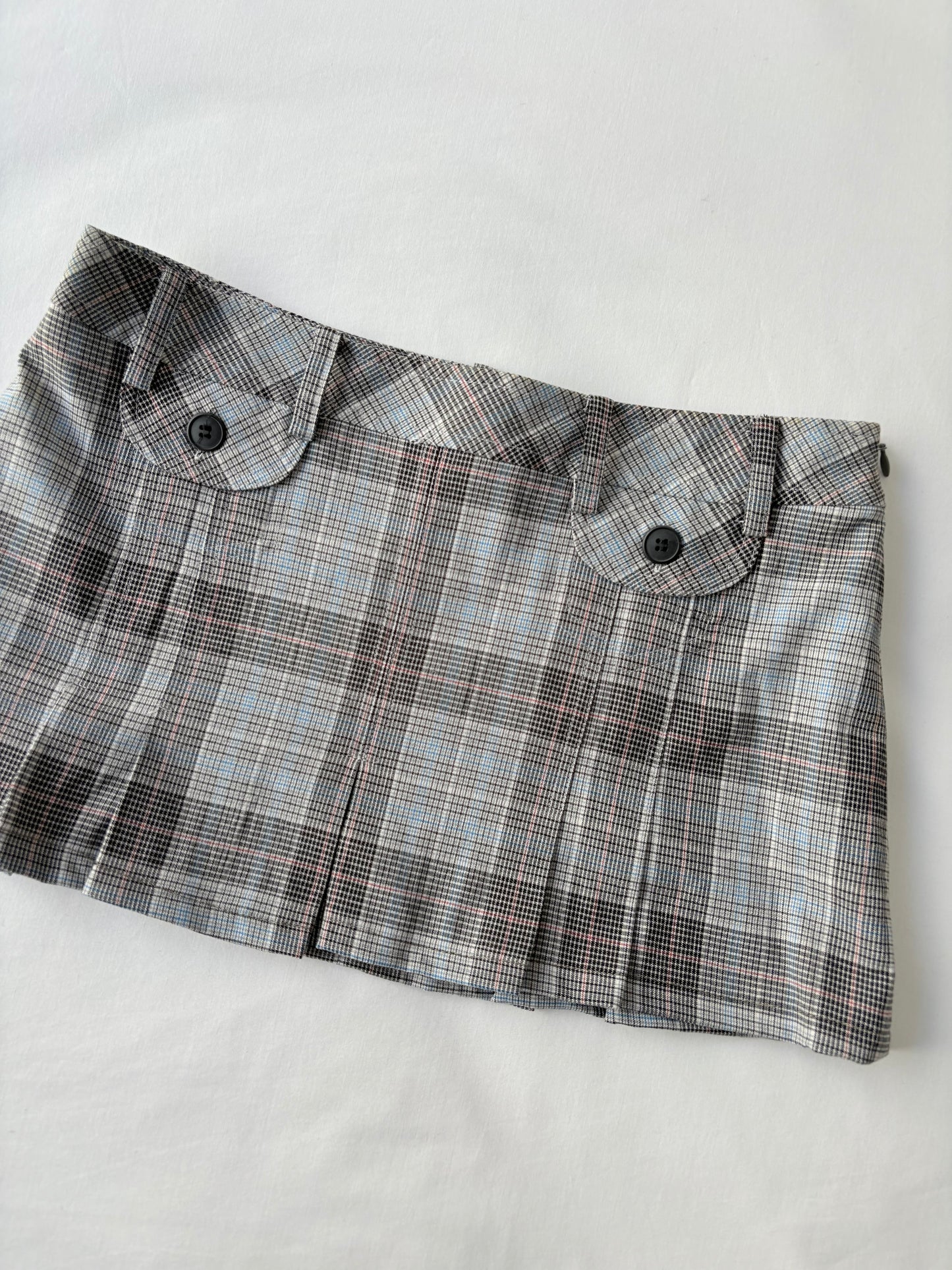 00’s Blue plaid mini skirt | Size 8