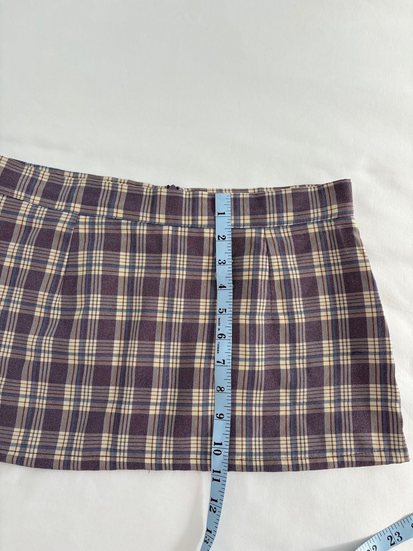 00’s Purple plaid micro skirt | Size 6