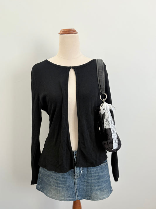 00’s Caroline Morgan split front top | Size M/L