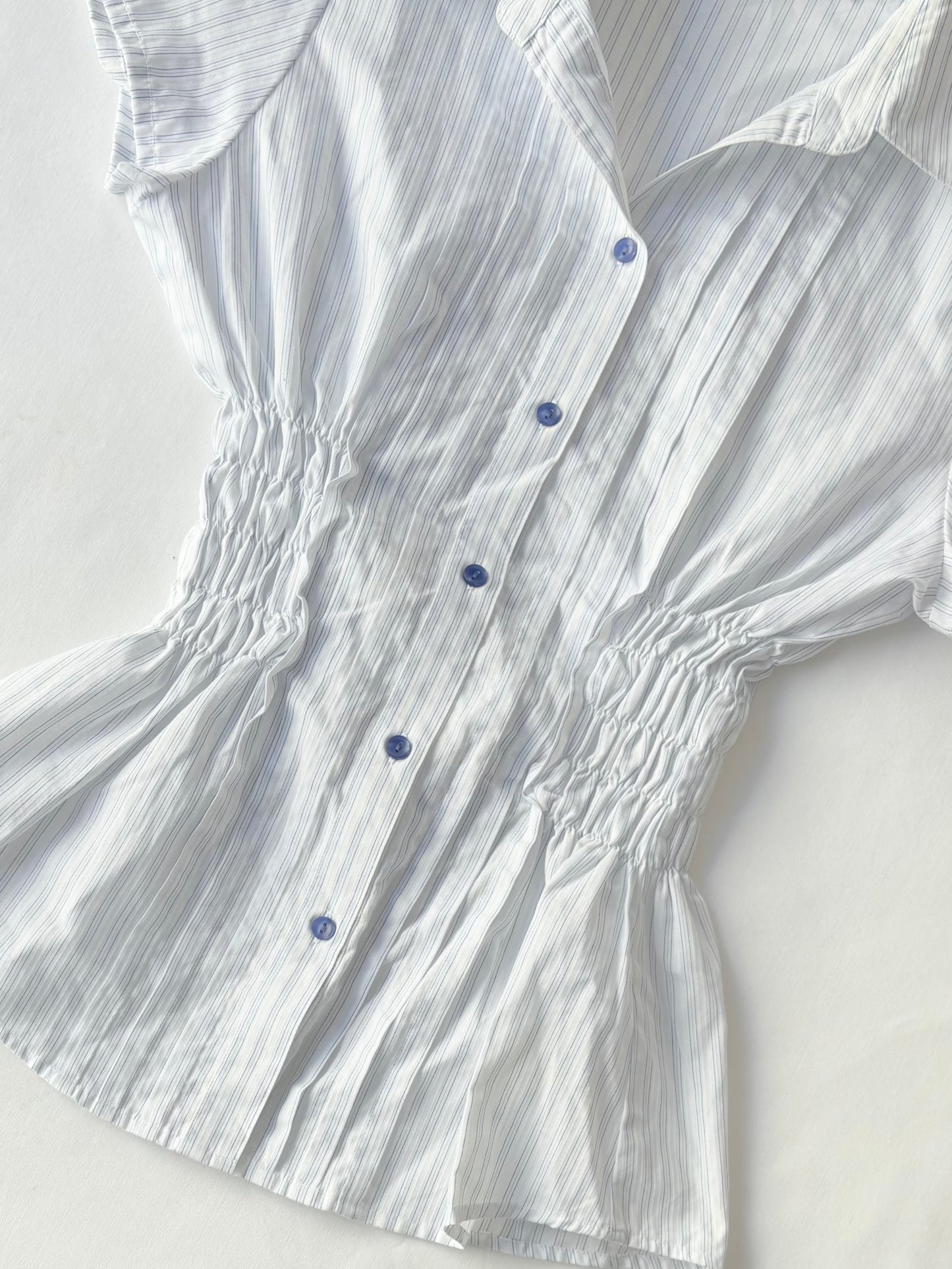00’s Blue Brick House cinched shirt | Size 8