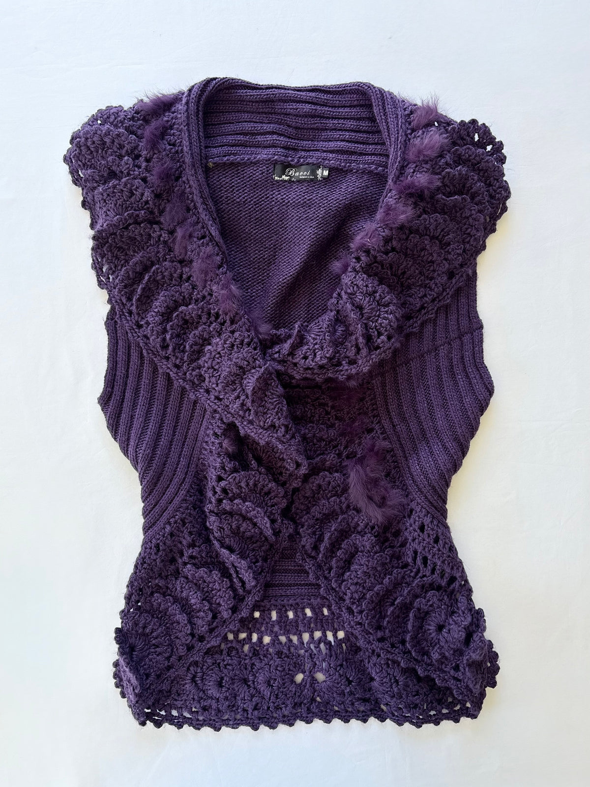 00’s Bacci purple crochet top | Size 12-14