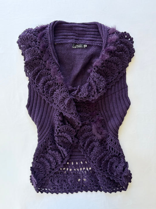 00’s Bacci purple crochet top | Size 12-14