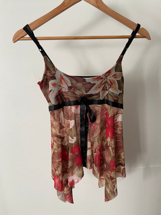 00’s Floral ribbon cami | Size 8