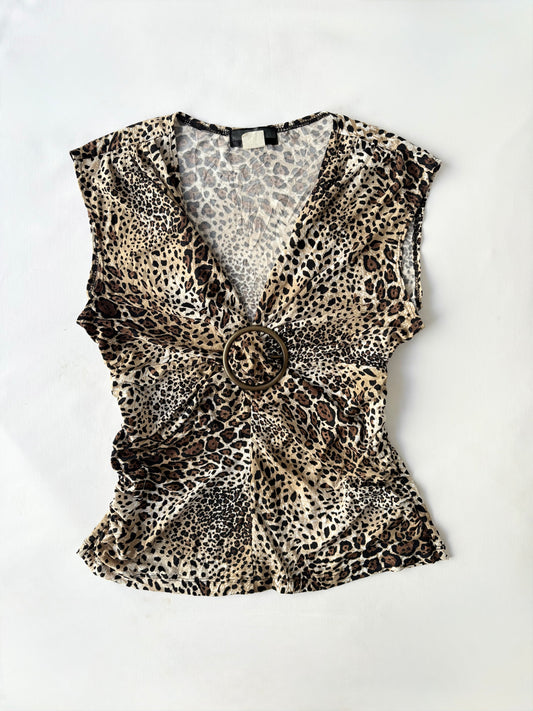 00’s Leopard O ring top | Size large