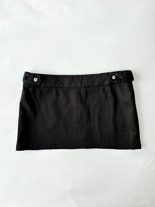 00’s Floral black mini skirt | Size 10