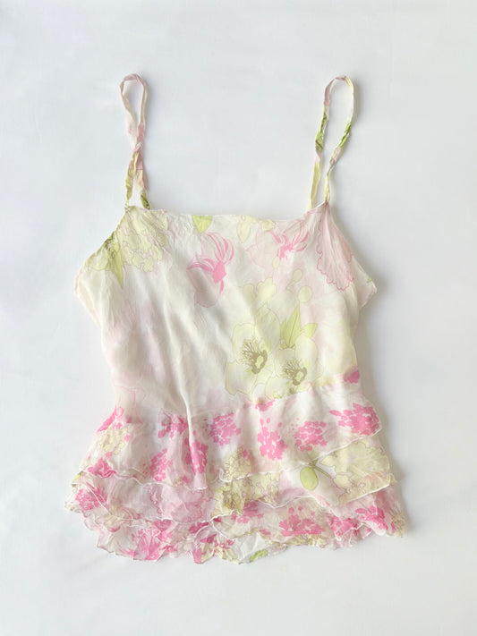 00’s Cote Femme silk floral top | Size 10