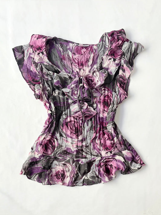 00’s Nado crinkle rose top | Size 10