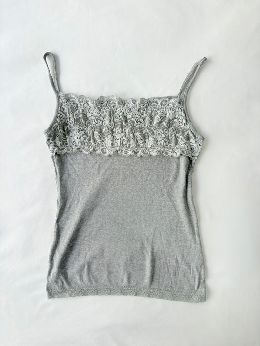 00’s Grey lace cami | Size small