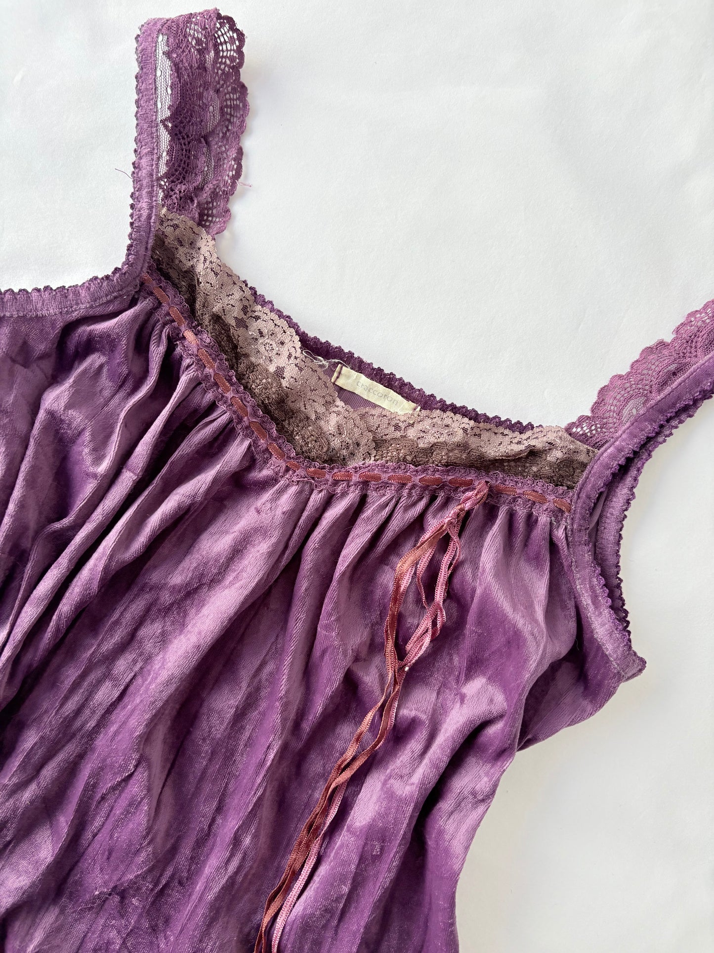 00’s Purple velvet lace cami | Size 10