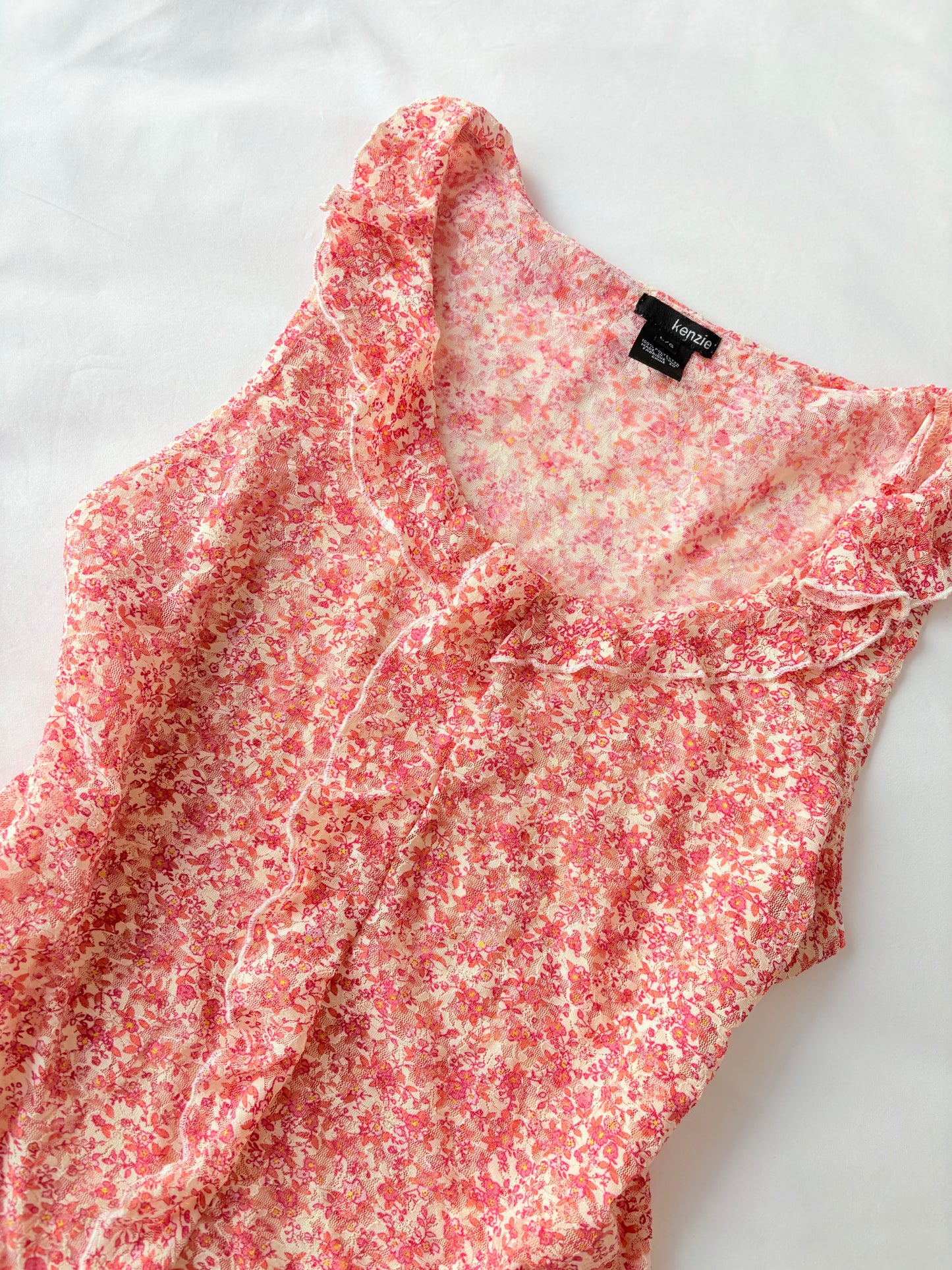 00’s Kenzie pink floral tank | Size large