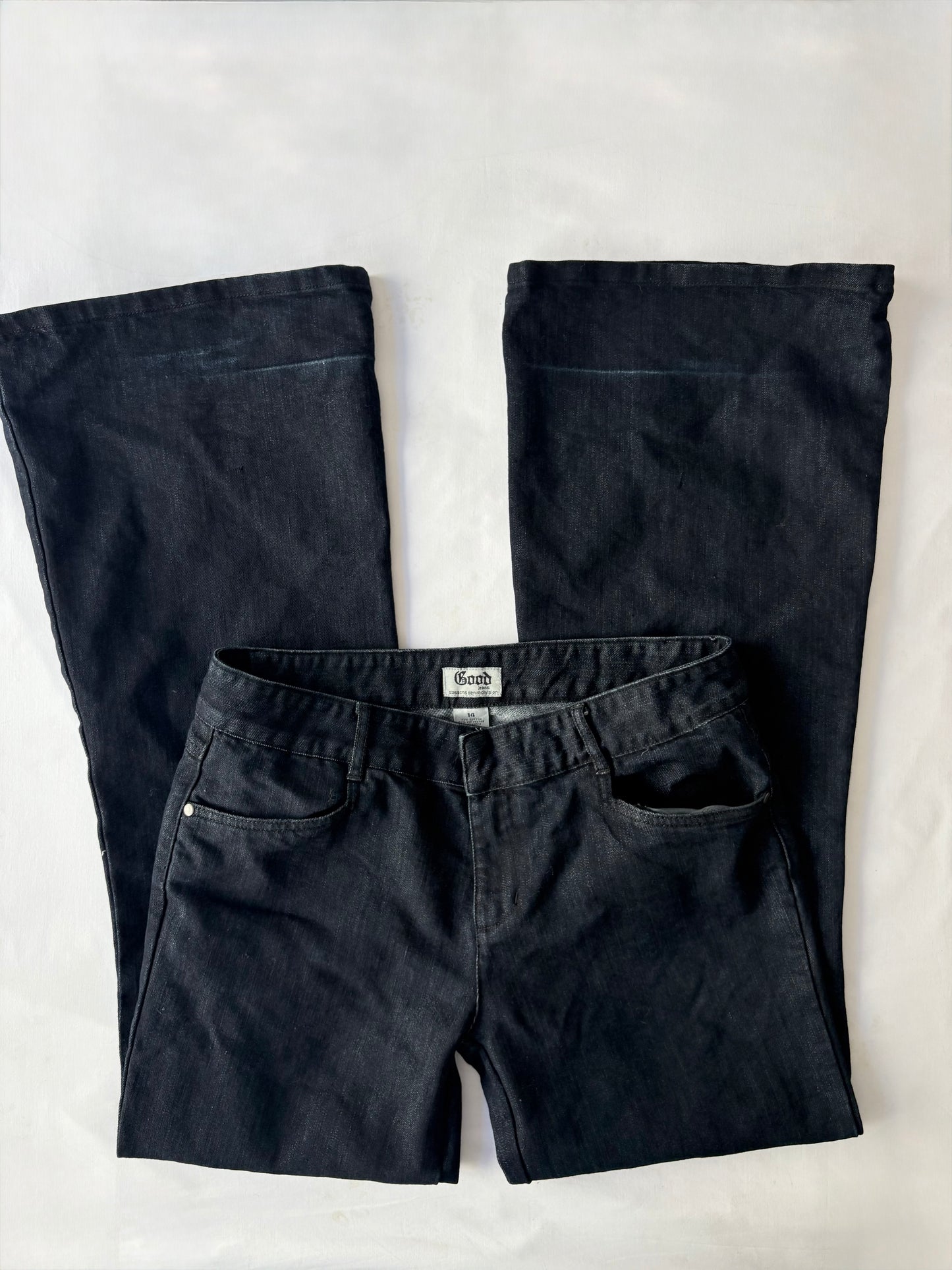 00’s Dark denim Glassons flared jeans | Size 12