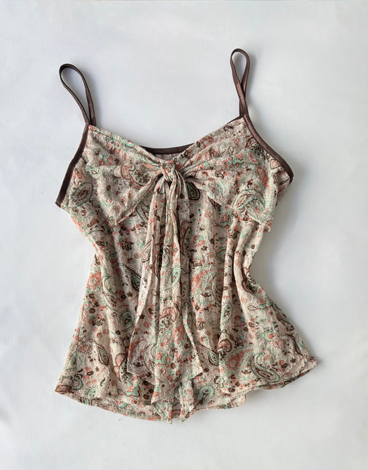 00’s Paisley tie top | Size 8-10