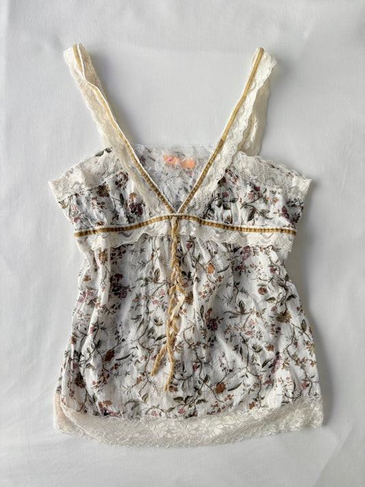 00’s Floral muslin cami | Size 10-12