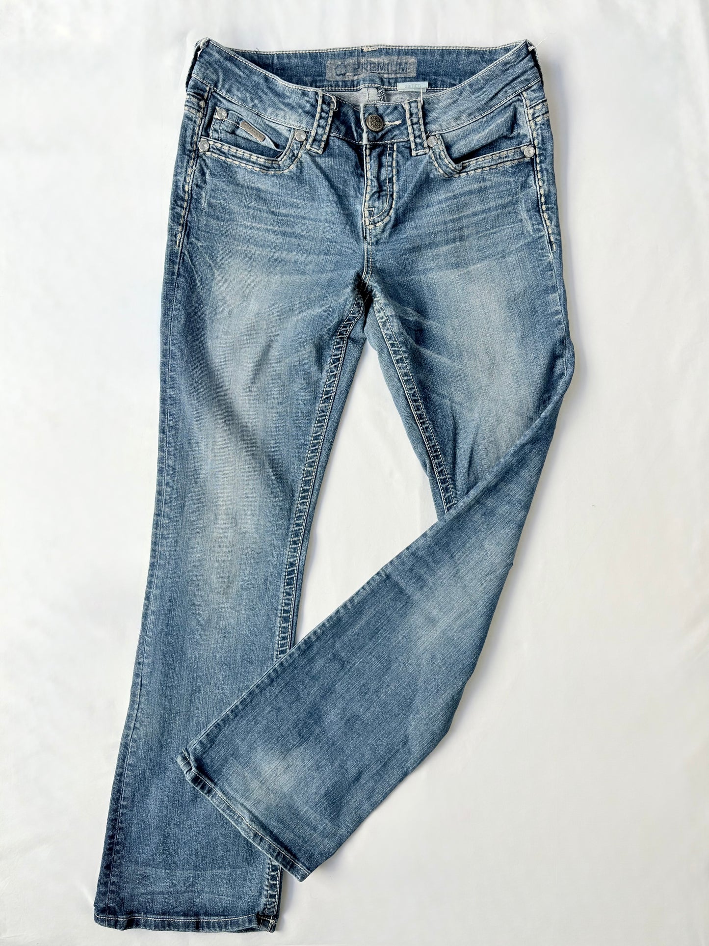 00’s Contrast stitch bootcut jeans | Size 12