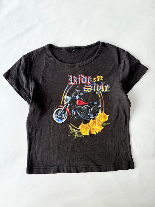 00’s Ride with style baby tee | Size large