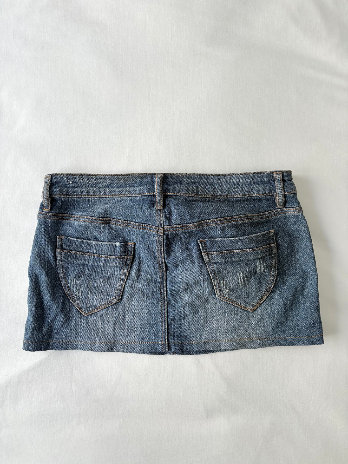 00’s Net denim mini skirt | Size 8