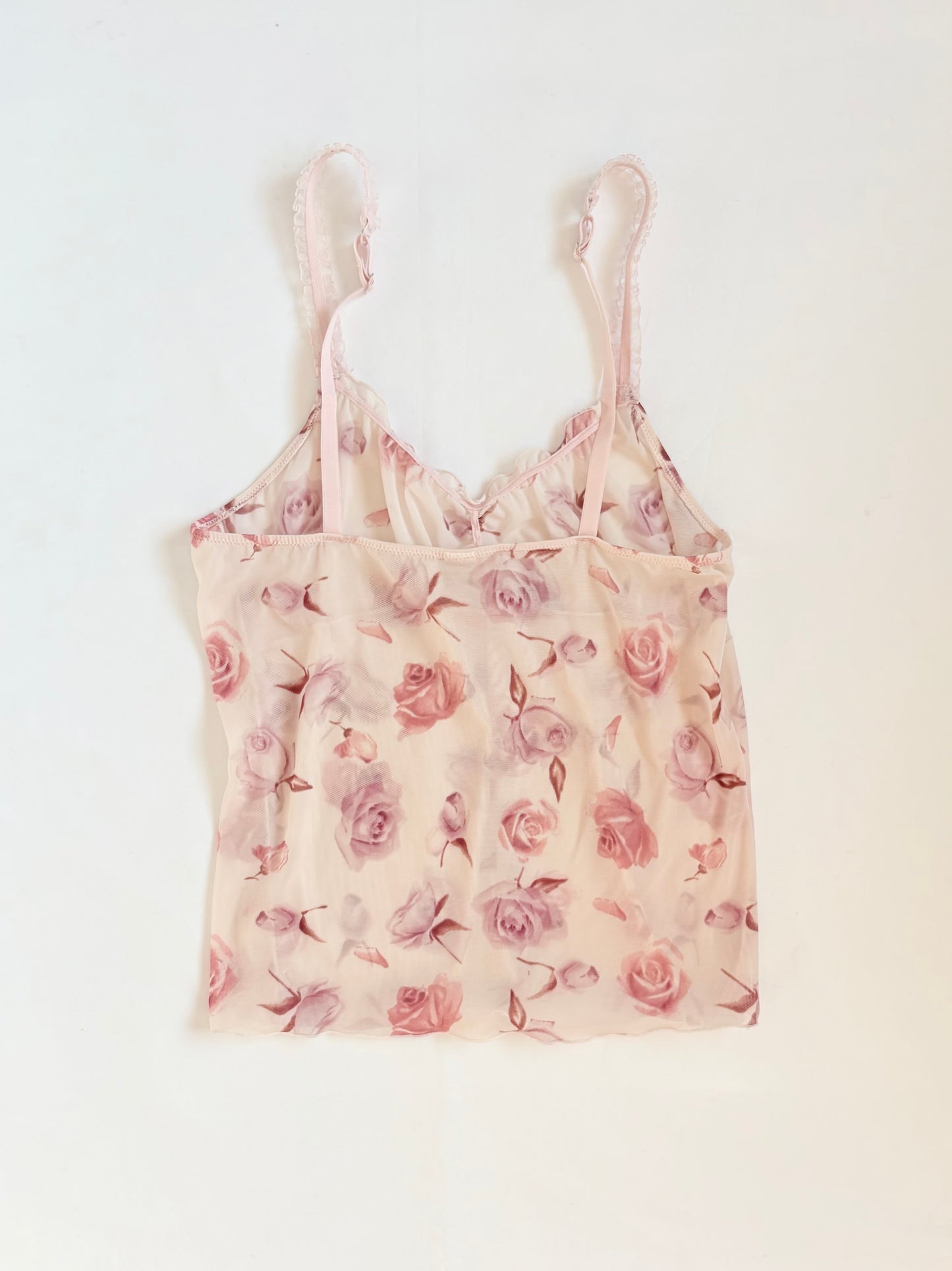 00’s Pink rose sheer cami | Size small