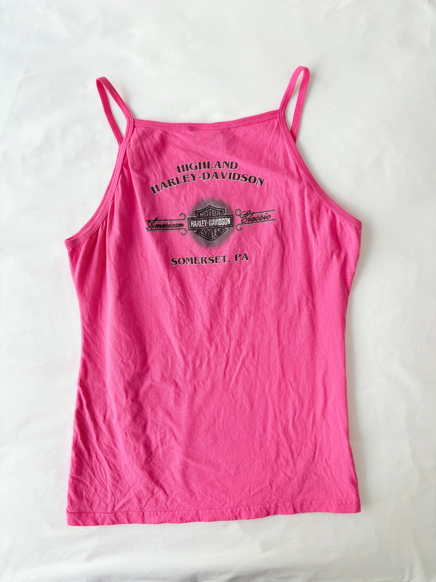 00’s Hot pink Harley Davidson tank | Size XL