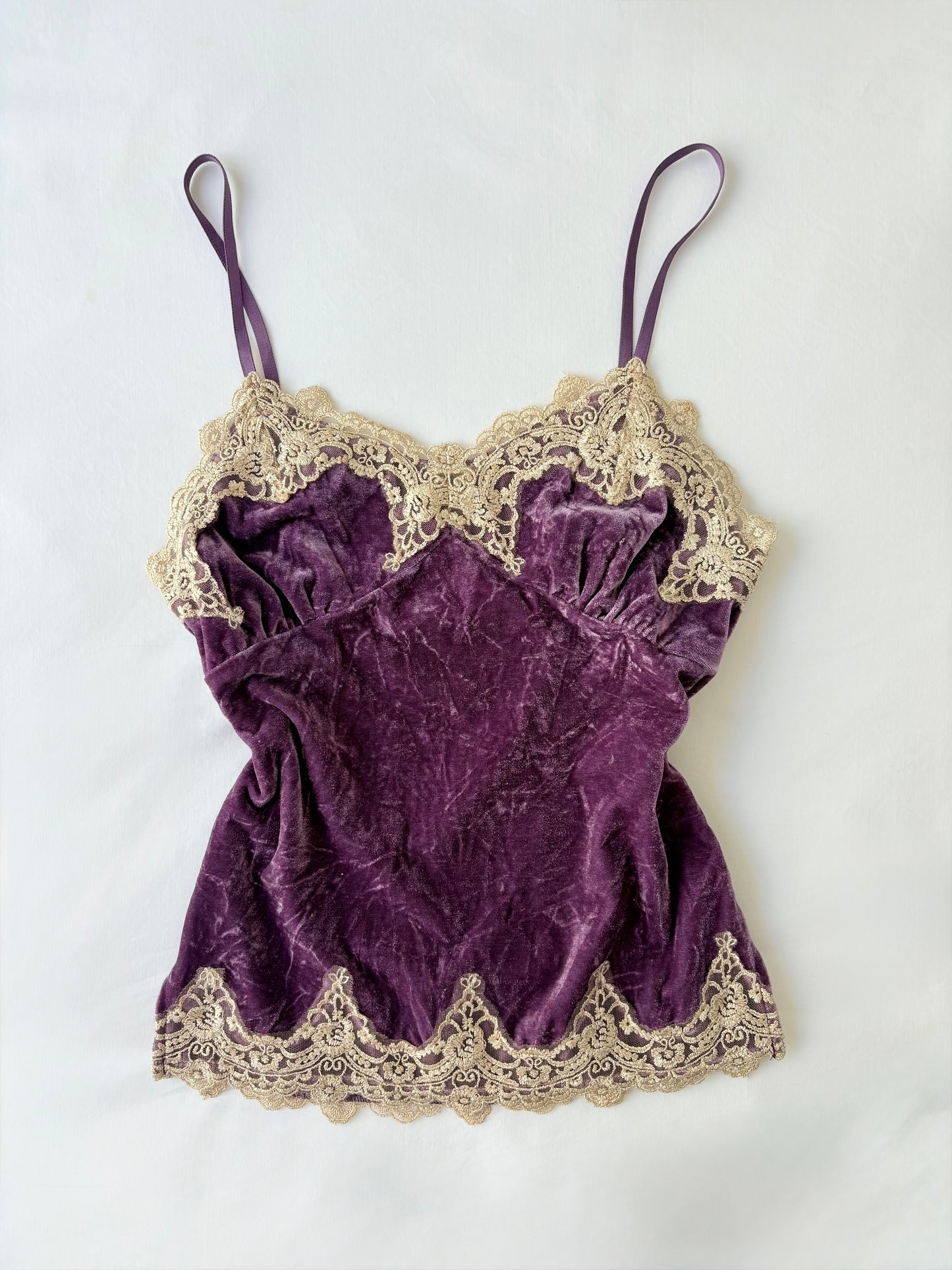 00’s Cecil McBee purple velvet cami | Size 10