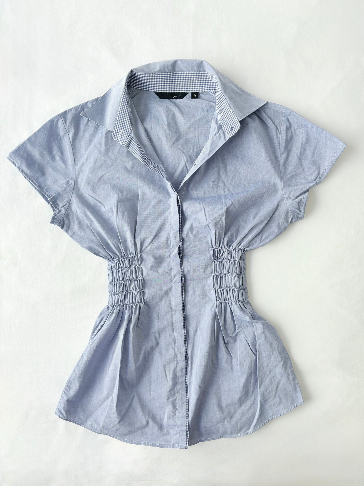 00’s ONLY blue cinched shirt | Size 10