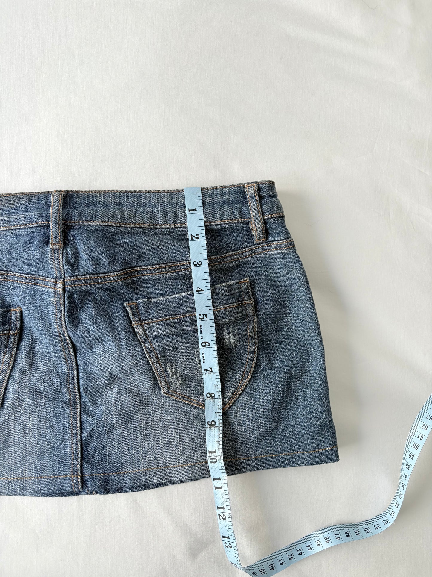 00’s Net denim mini skirt | Size 8