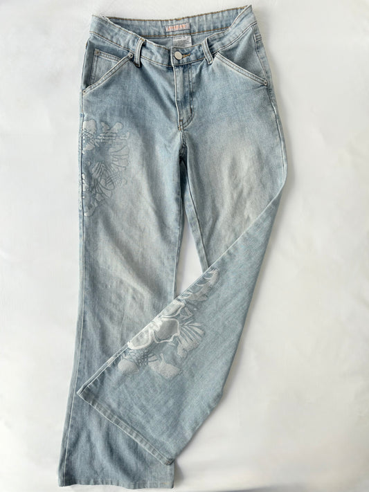 00’s Hibsicus flared jeans | Size 8