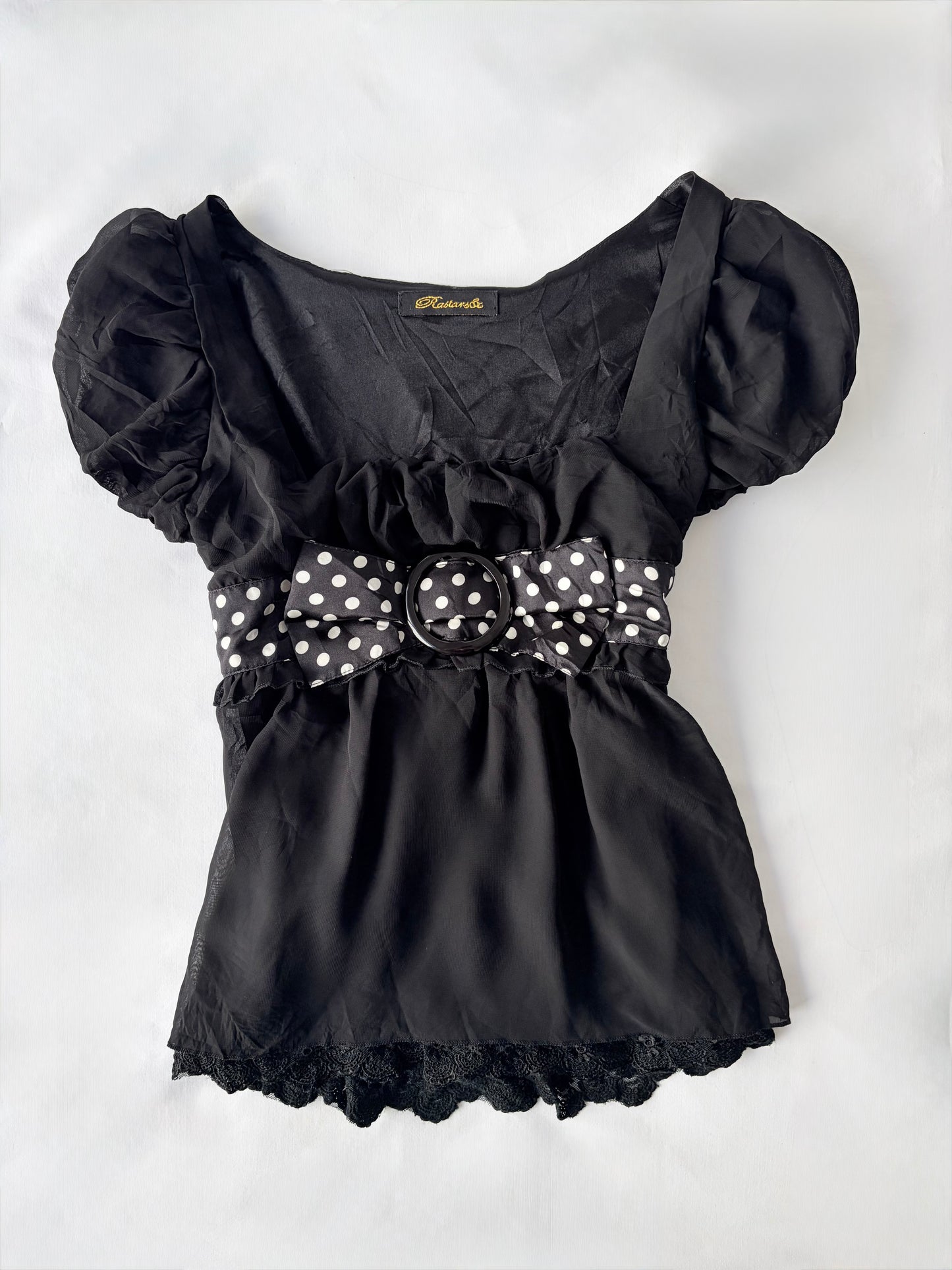 00’s Polka dot babydoll top | Size 10