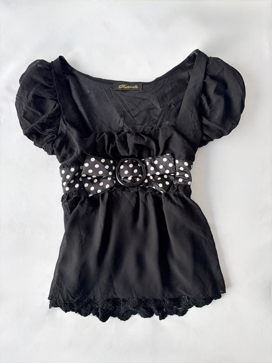 00’s Polka dot babydoll top | Size 10