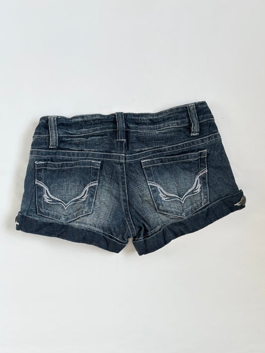 00’s Skull embroidered denim shorts | Size 10