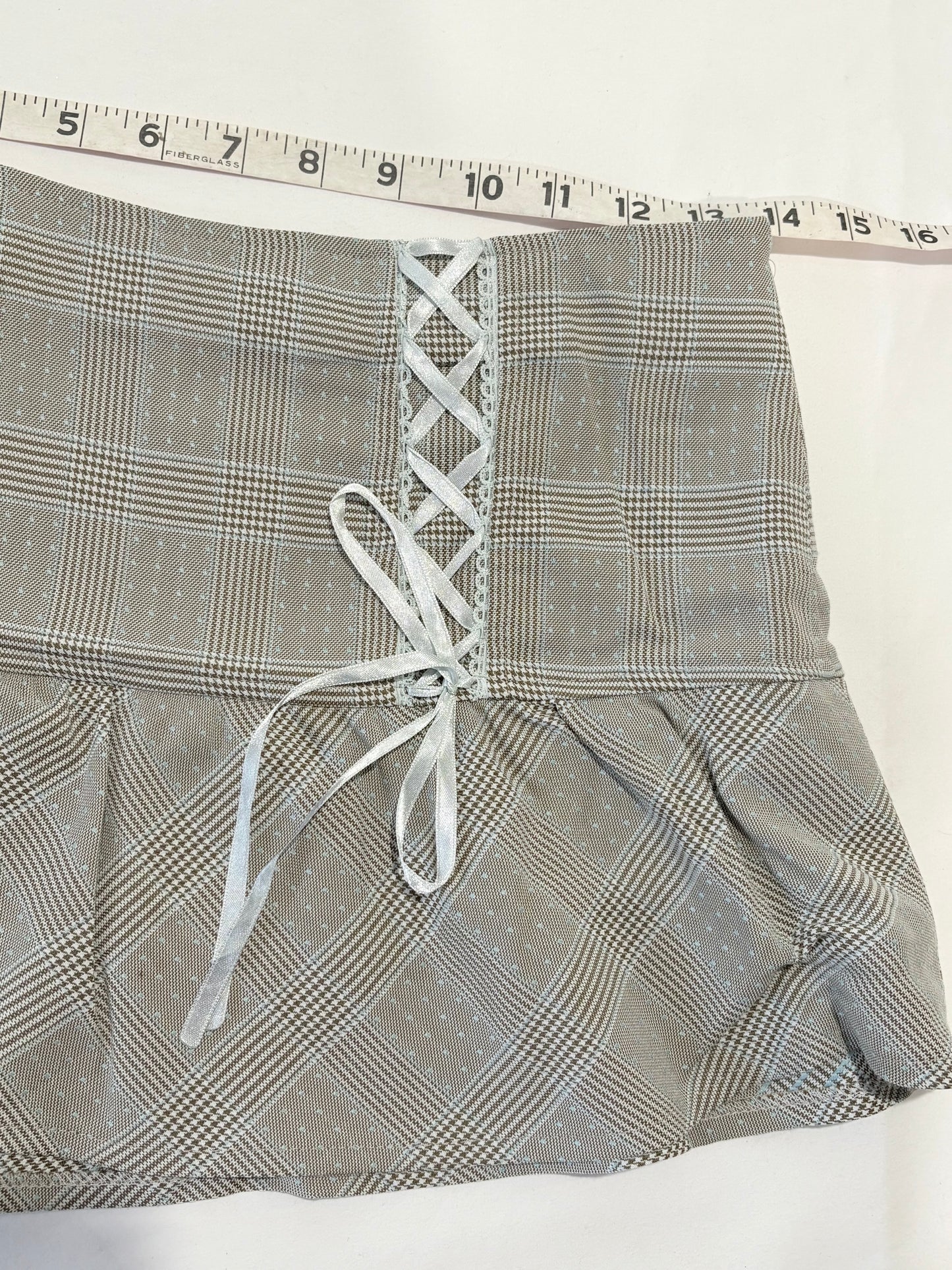 00’s Poone baby blue ribbon mini skirt | Size 8