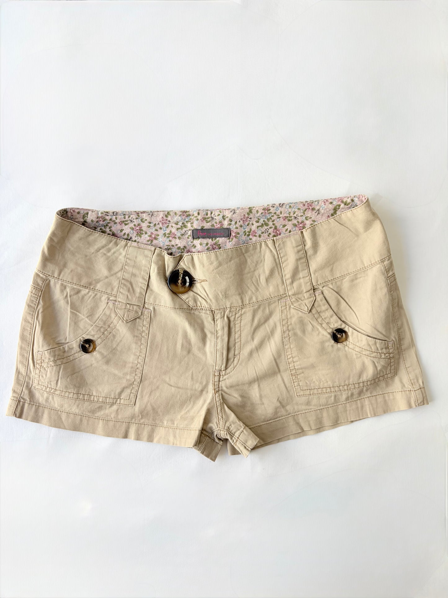 00’s Fire LA tan mini shorts | Size 10
