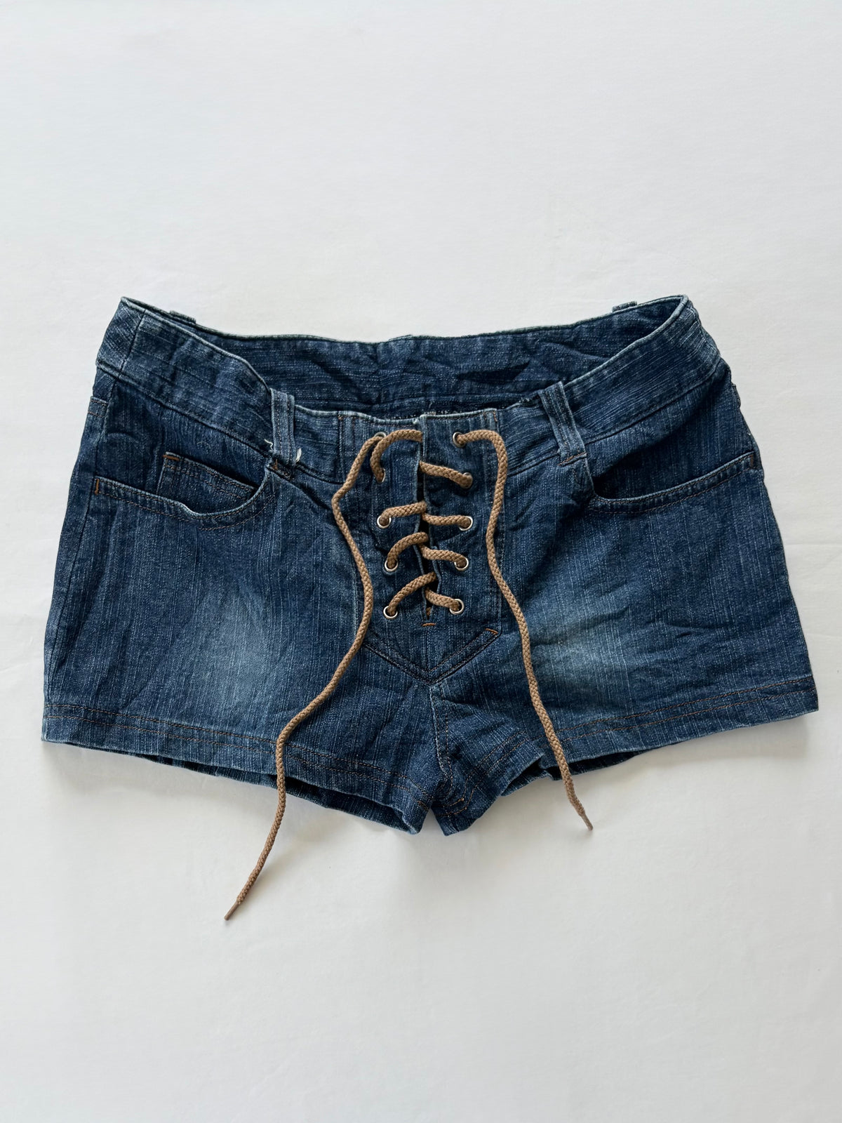 00’s Fiorucci lace up low rise shorts | Size 6