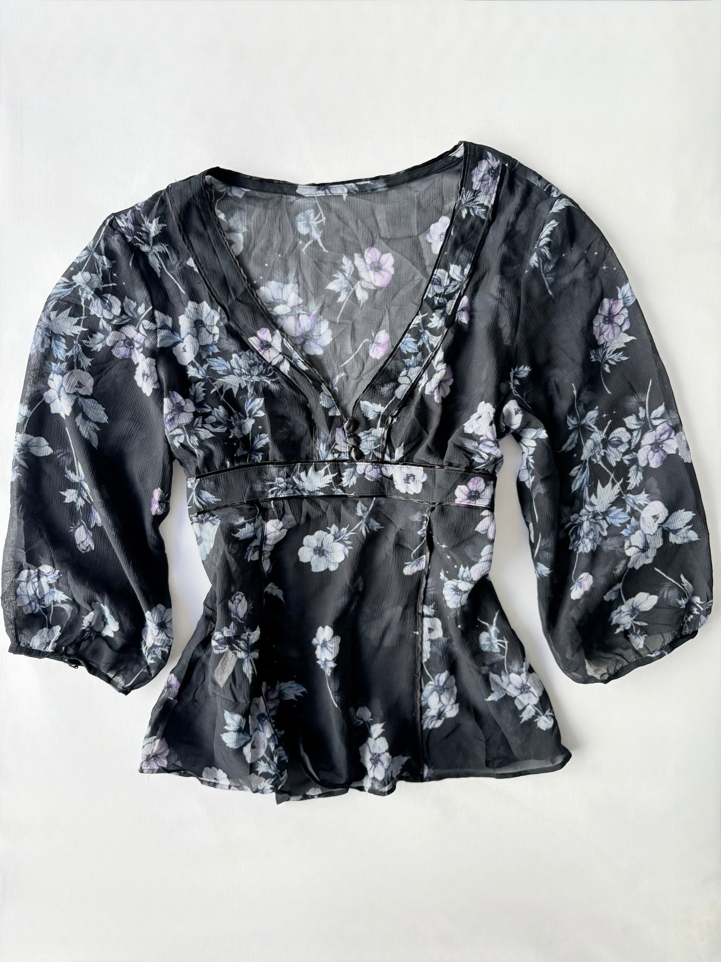 00’s Puff sleeve floral top | Size 8