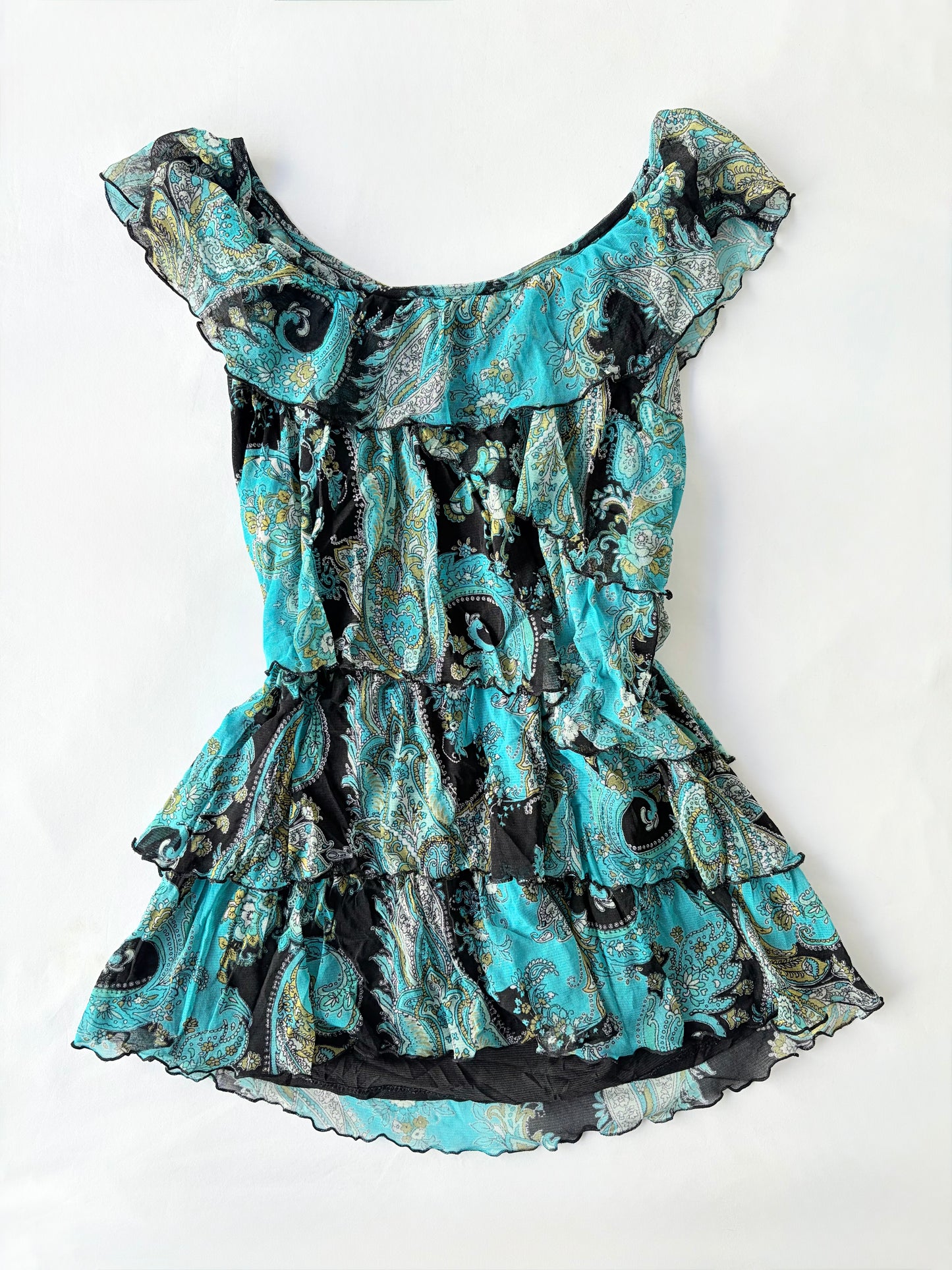 00’s APT paisley ruffle tank | Size 12