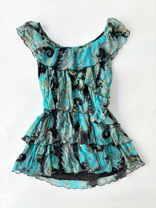 00’s APT paisley ruffle tank | Size 12