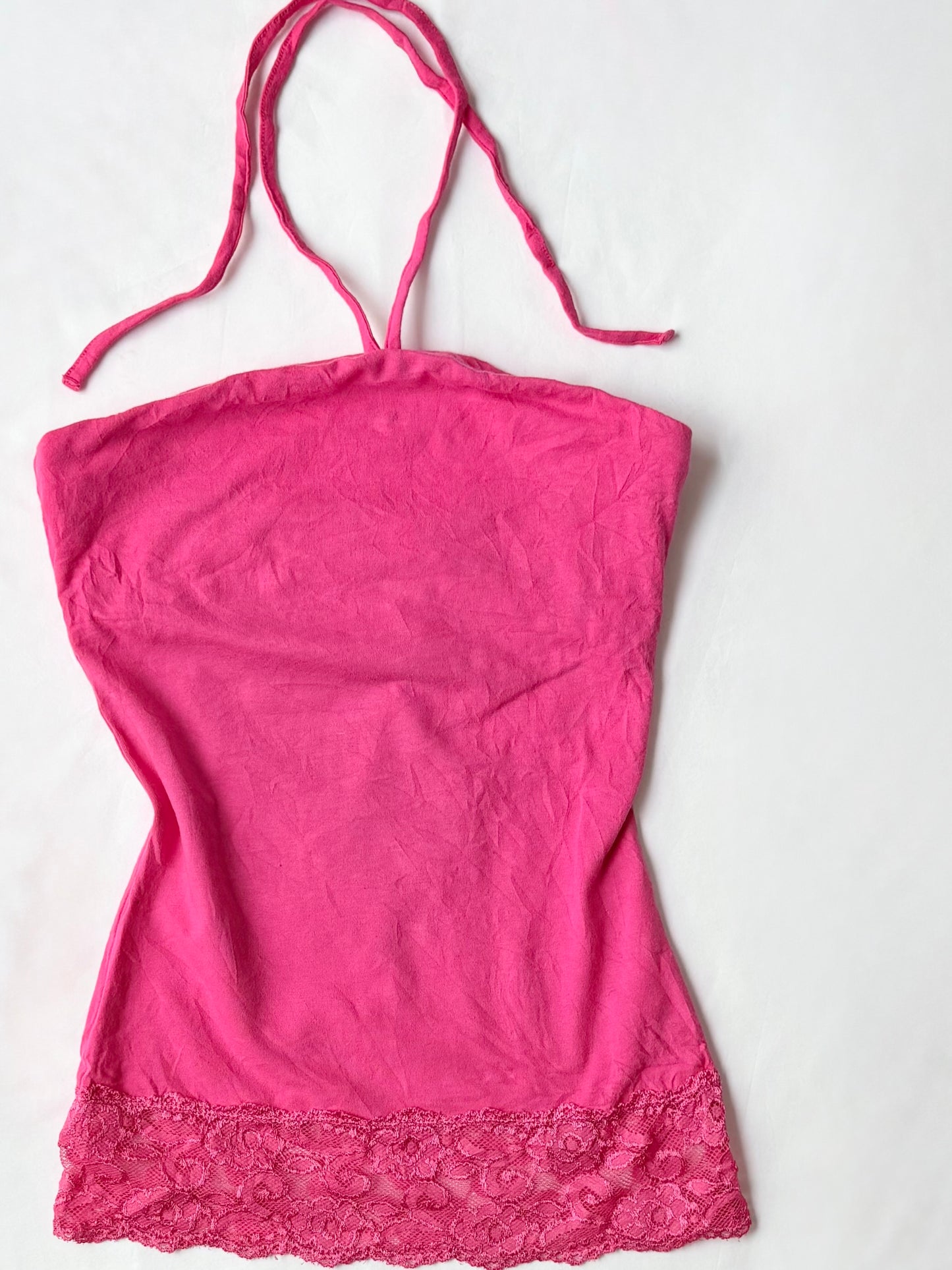 00’s Ardene hot pink halter top | Size small