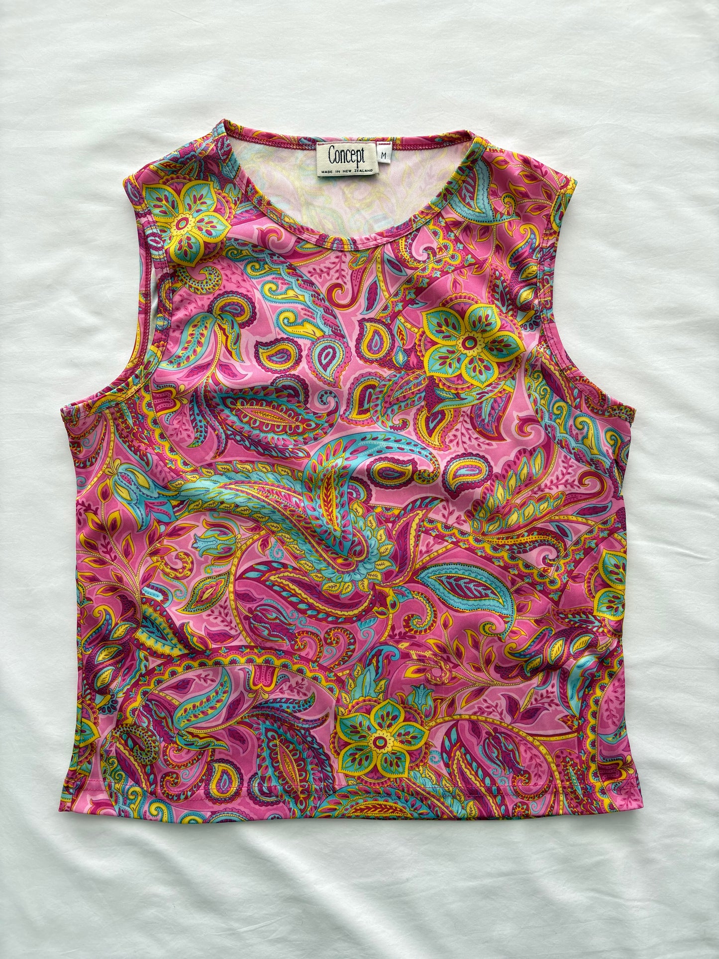 00’s Paisley pink tank | Size medium