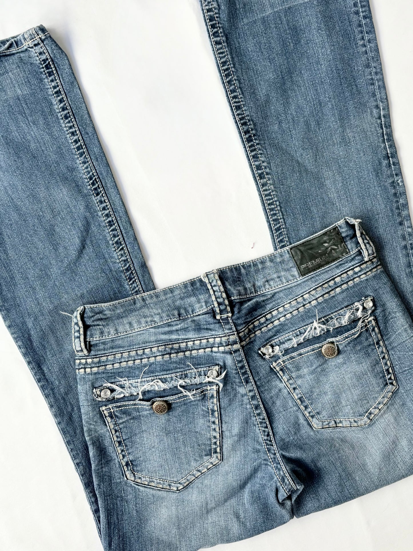 00’s Contrast stitch bootcut jeans | Size 12
