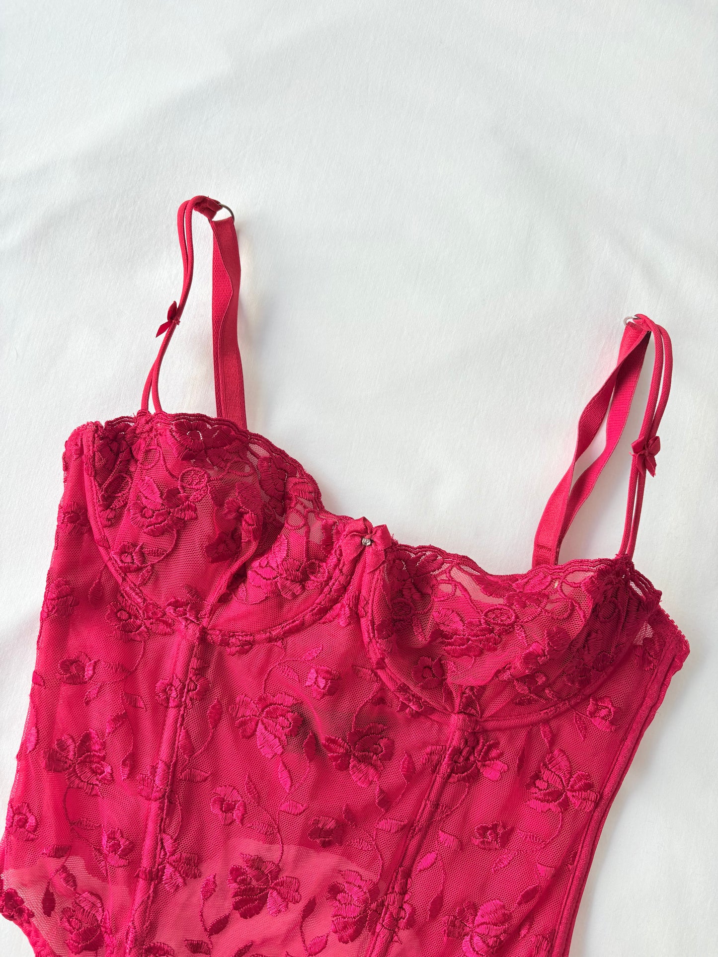90’s Ann Summers embroidered corset | Size 10-12B