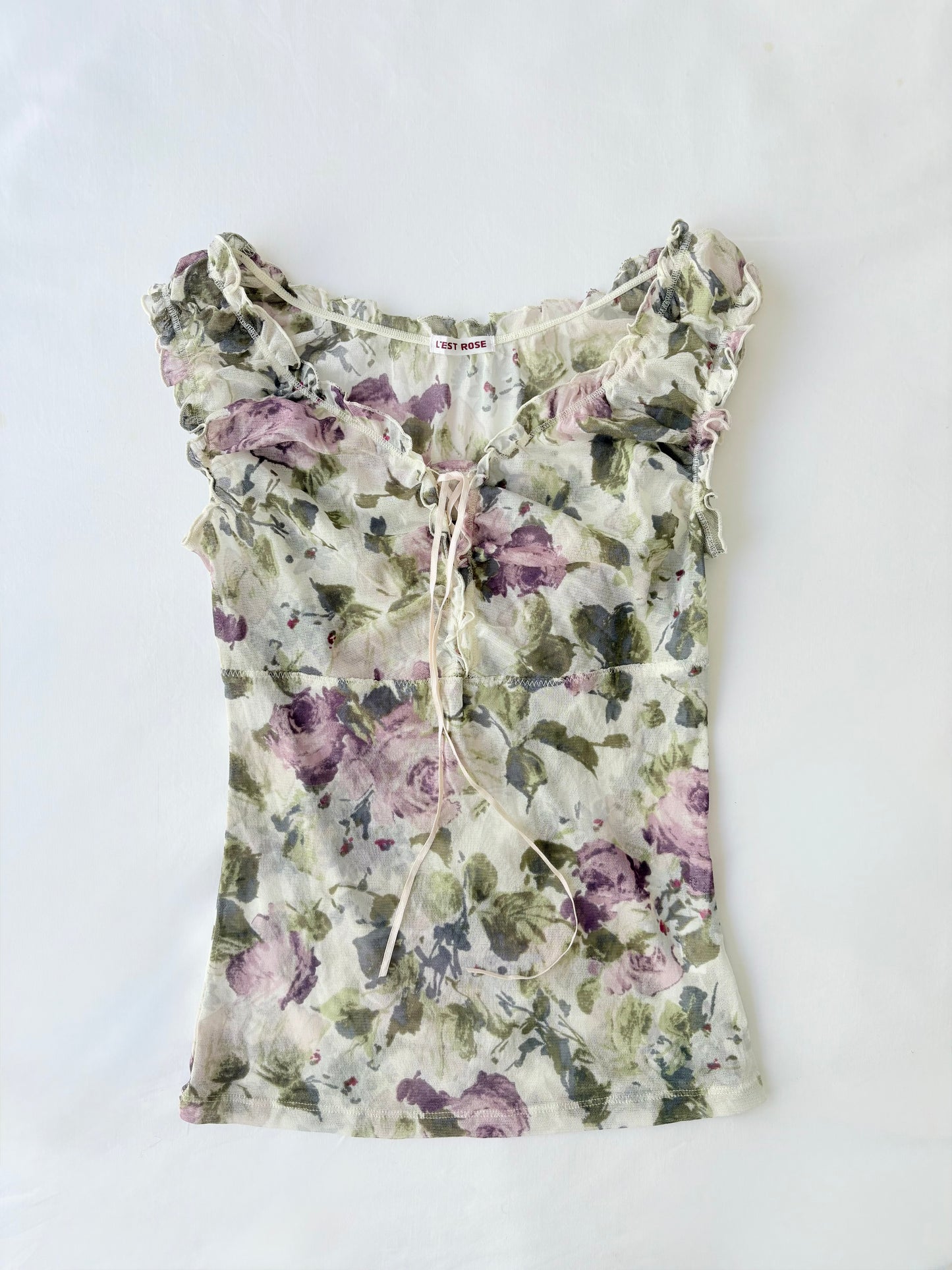 00’s L’est Rose milkmaid top | Size 8