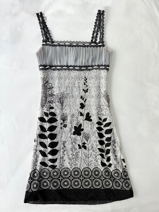 00’s Mei Mei floral mini dress | Size 8