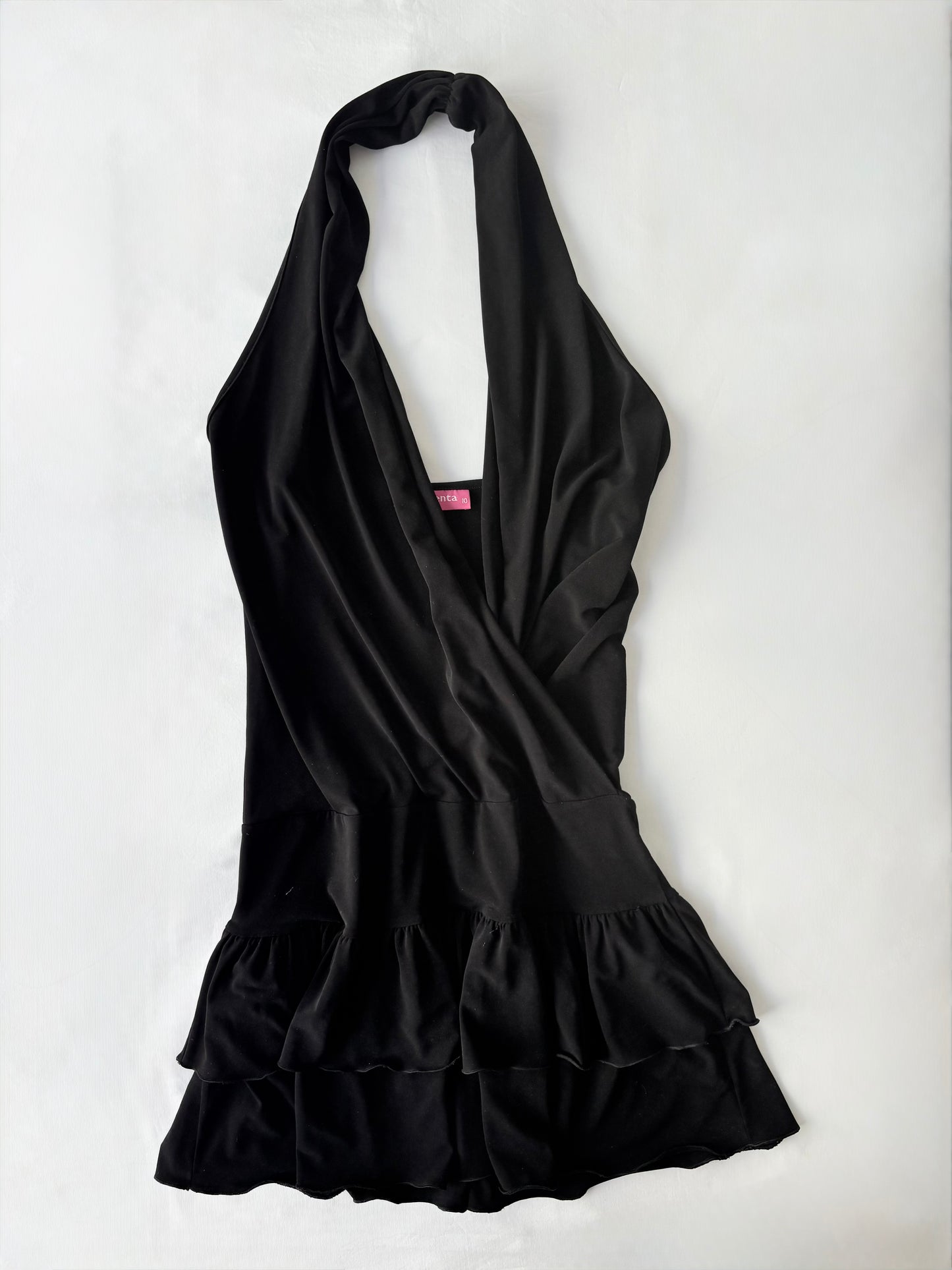 00’s Drop waist halter mini dress | Size medium