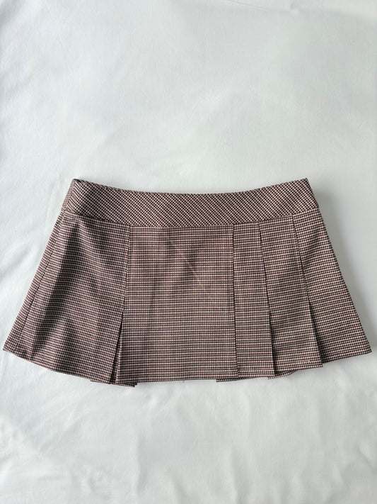 00’s Houndstooth pleated skirt | Size 8