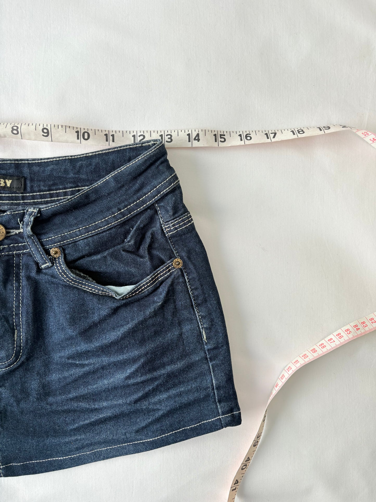 00’s Butterfly denim mini skirt | Size 8