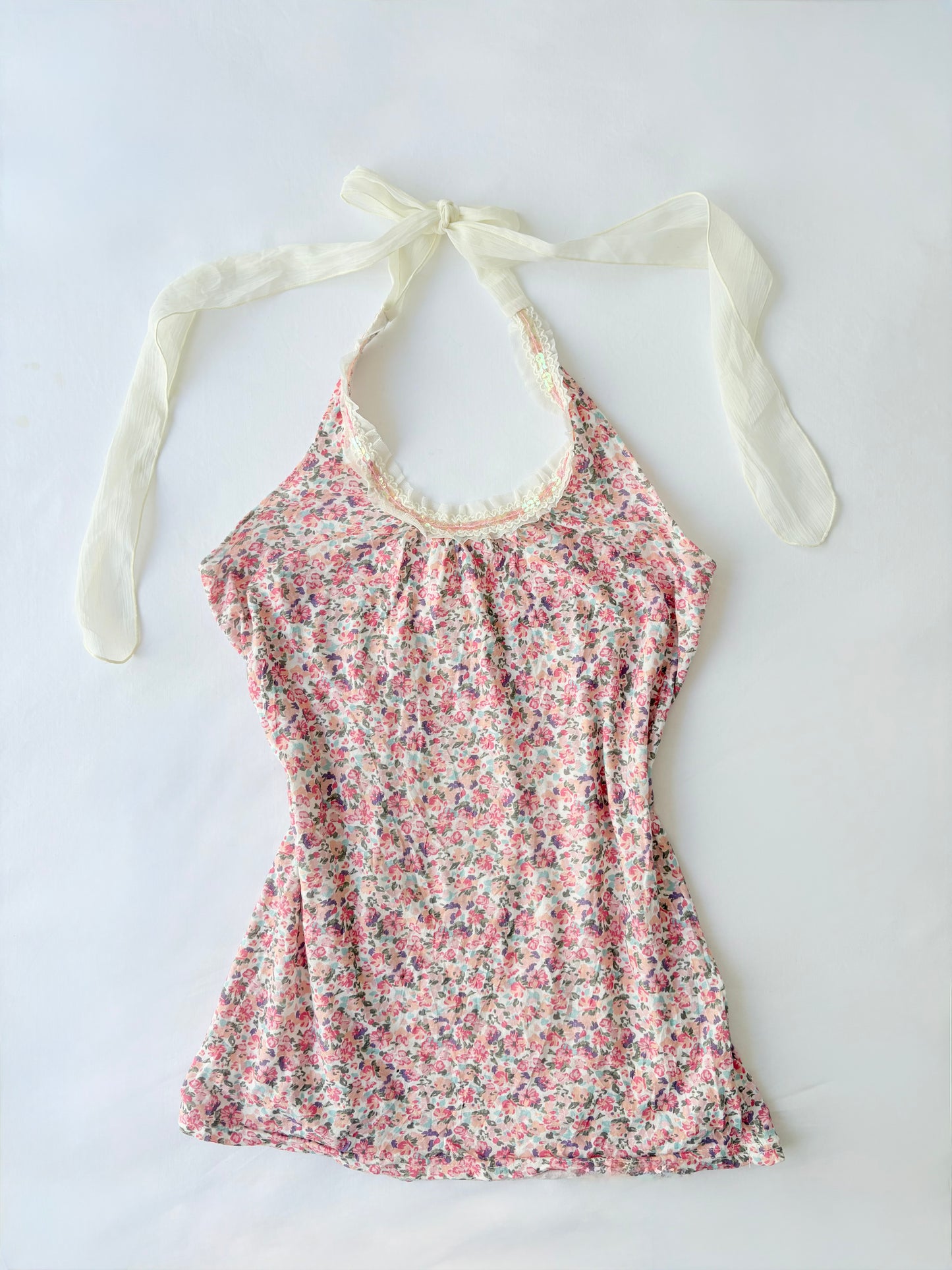 00’s Japanese floral halter top | Size medium