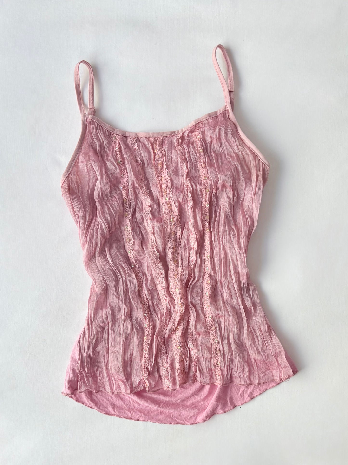 00’s Pink fairy sequin top | Size small