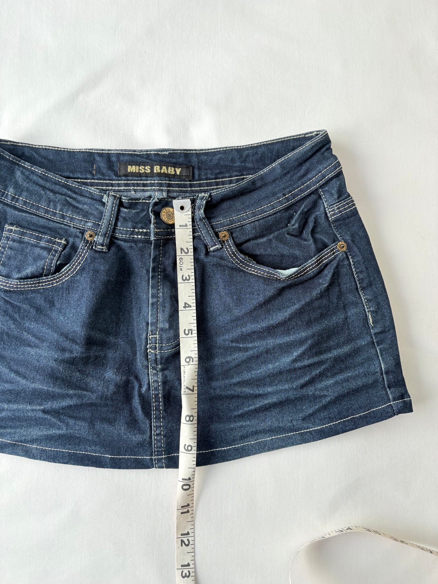 00’s Butterfly denim mini skirt | Size 8